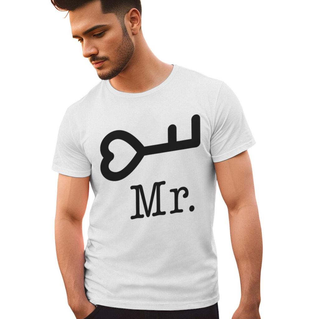 Fun Lock and Key Print Couple Matching Tshirt Men Women Marriage Anniversary Tee Fashion Short Sleeve Valentine Gift Streetwear