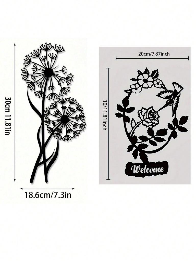 Metal Dandelion Sculpture Wall Art Modern Home Decor Unique Wall Hanging Gift