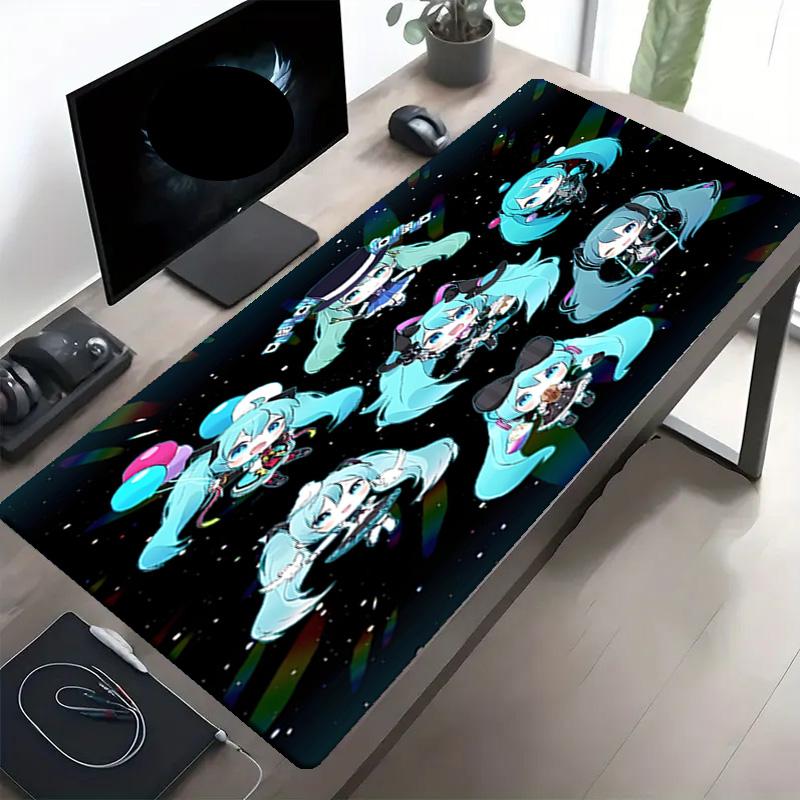 Hatsune Miku Print Mouse Pad, Anti‑Slip Desktop keyboard Mat, for PC Laptop Gaming Working Daily Use, Cool Festival Birthday Gift
