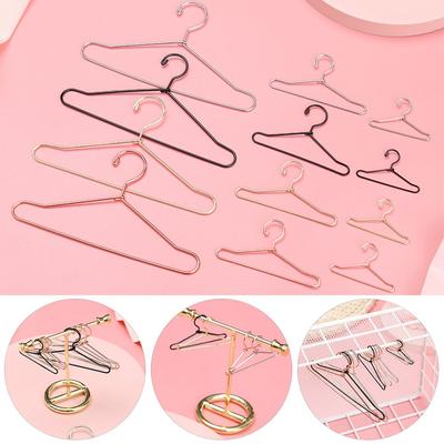 10pcs Multi-colors Cute Wardrobe Mini Hangers Metal Dress Clothes Hanging Doll Accessories