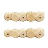 10Pcs Wooden Geometric Hexagon Beads DIY Unpainted Teether Necklace Accessory