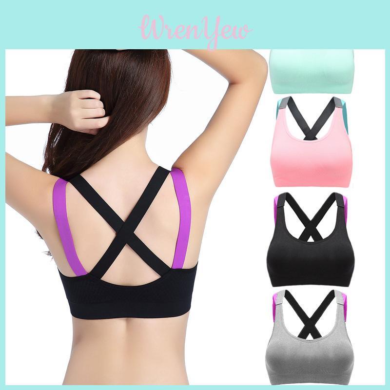 Lovely Push Up Sports Bra With Cross Straps For Yoga And Fitness Activities