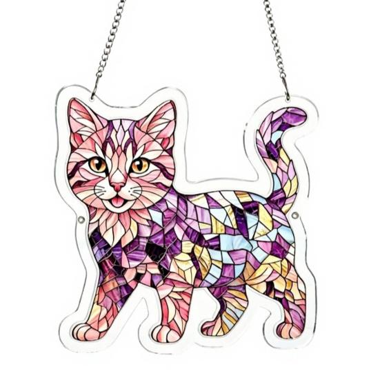 Cat Acrylic Puzzle Suncatcher Pendant Sun Catcher Window Hanging Decoration