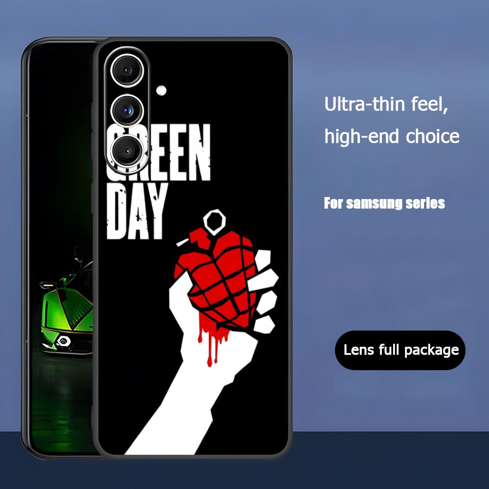 Hot Green Day Band Cool Phone Case For Samsung Galaxy S25 S24 S23 S22 S21 S20 Plus Ultra Note20 Soft Black
