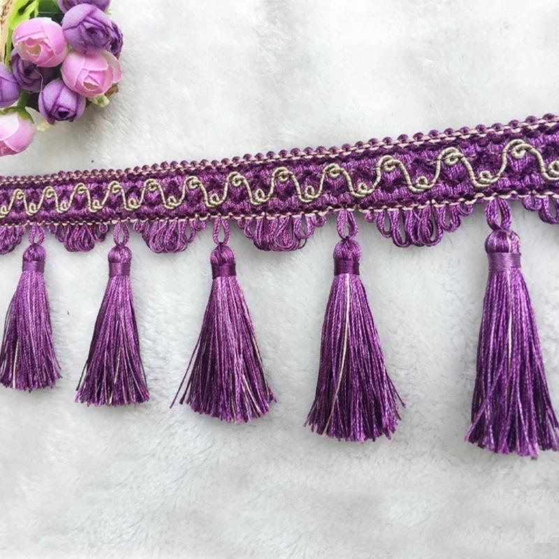 1m Long Sewing Tassel Fringe Lace DIY Fabric for Home Accessories Trim Curtain Thread Decorative Webbing Tassle Cotton Fringes