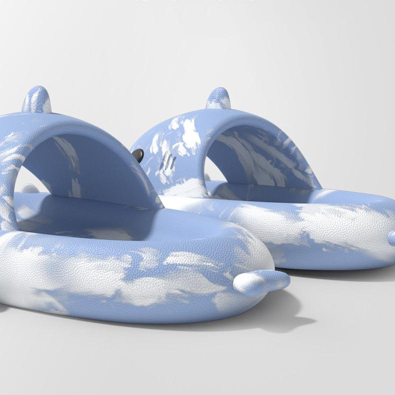 Goosecret New Design Shark Slippers Soft Sole Beach Sandals Women And Men Open Toe Bathroom Slippers Fashion Slides Shark Sandal