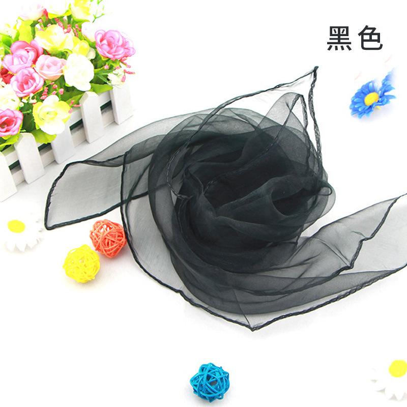 Solid Color Chiffon Small Silk Scarf Performance Dance New Style Small Square Scarf Candy Color Silk Scarf Windproof Scarves