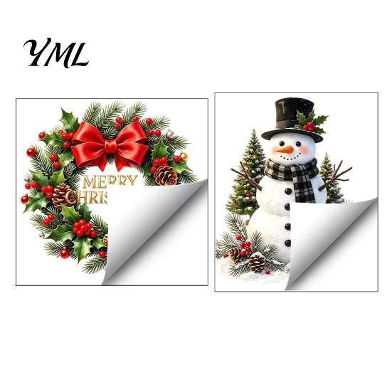 Holiday Home Decoration Decal Christmas Snowman Wreath Toilet Sticker, Peel And Stick Bathroom Decor Removable Cover Decal, Waterproof Lid Wall