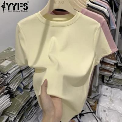 Women's Fashion Casual Summer Spring Solid Color Print Short Sleeve O-Neck Blouses & Shirts