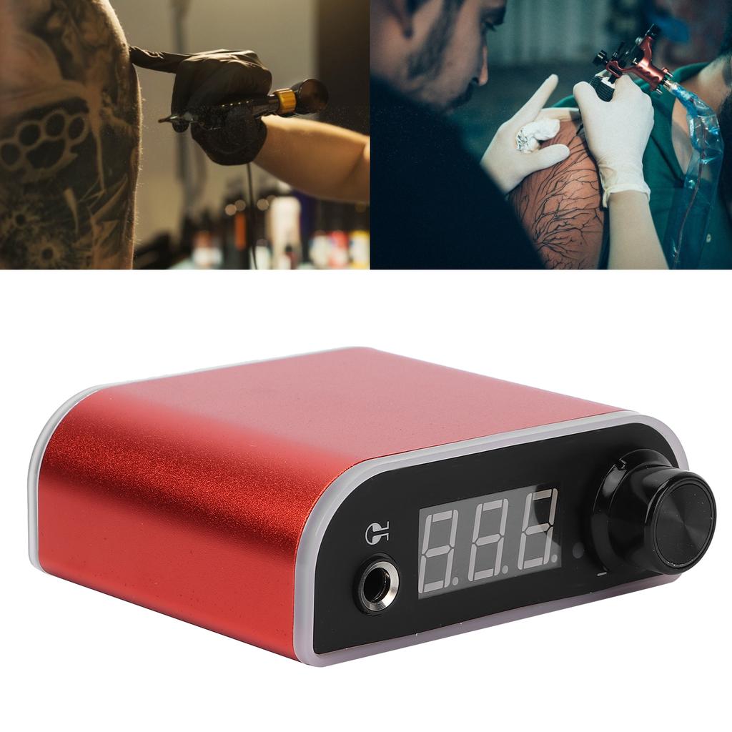 Tattoo Power Supply LCD Display Adjustable Tattoo Machine Power Supply Red (100‑240V)