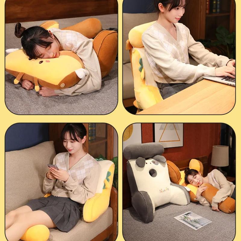 Honeybee Rabbit Cartoon Shape Seat Cushion Multi Functional Reading Pillow Sofa Chair Decorator Plush Waist Cushion Headrest