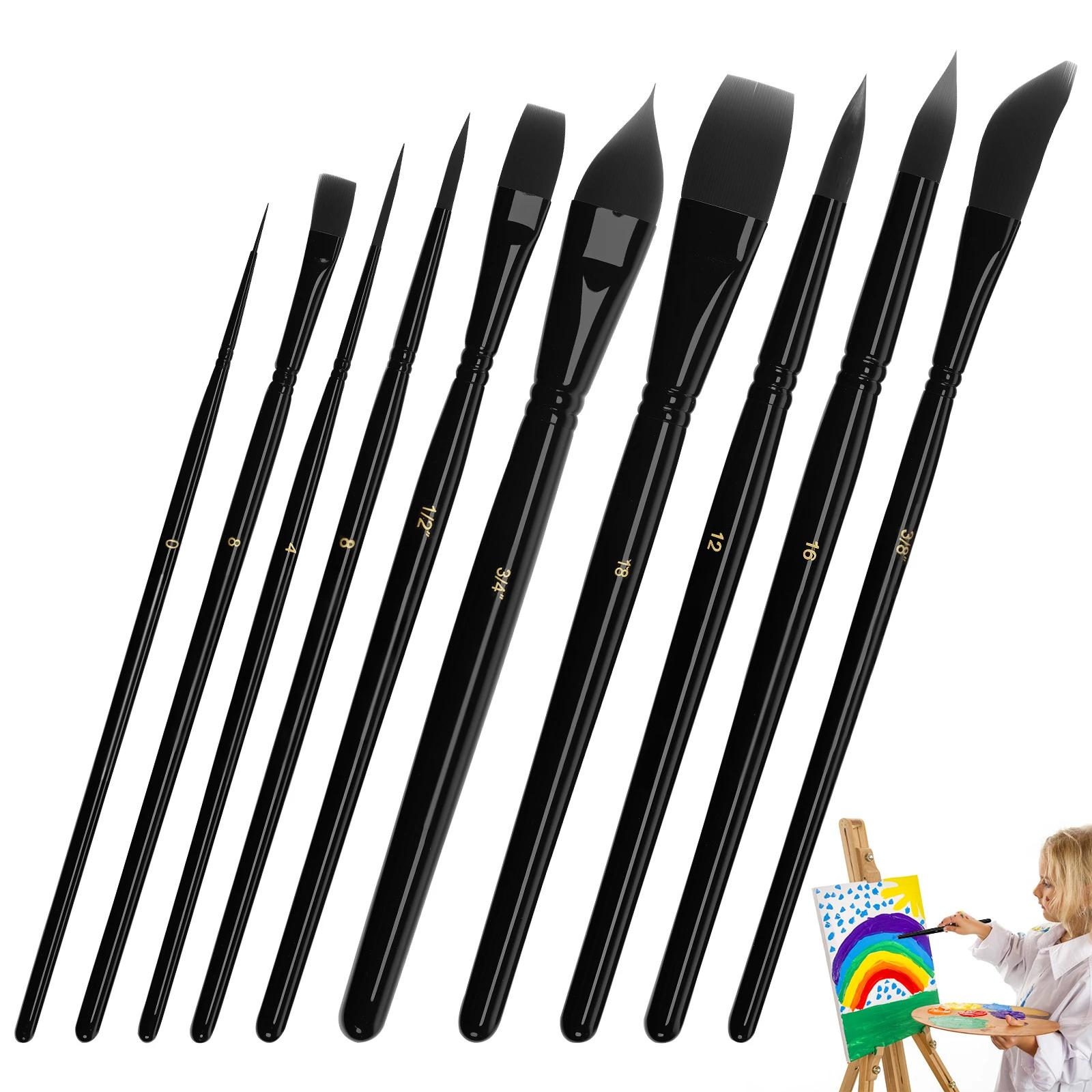 

Набор кистей для акварели из 10 шт. с эргономичной деревянной ручкой, художественные кисти, принадлежности для рисования акрилом, масляной живописью