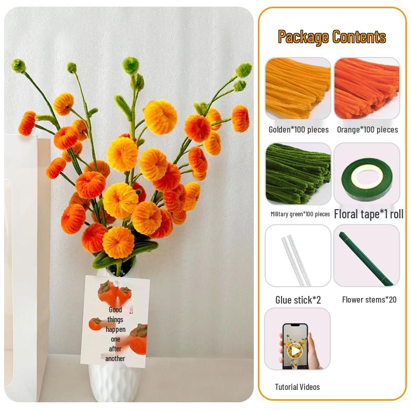Pipe Cleaner Bouquet Kit: DIY Children's Weaving Material for Handmade Chenille Christmas Tree