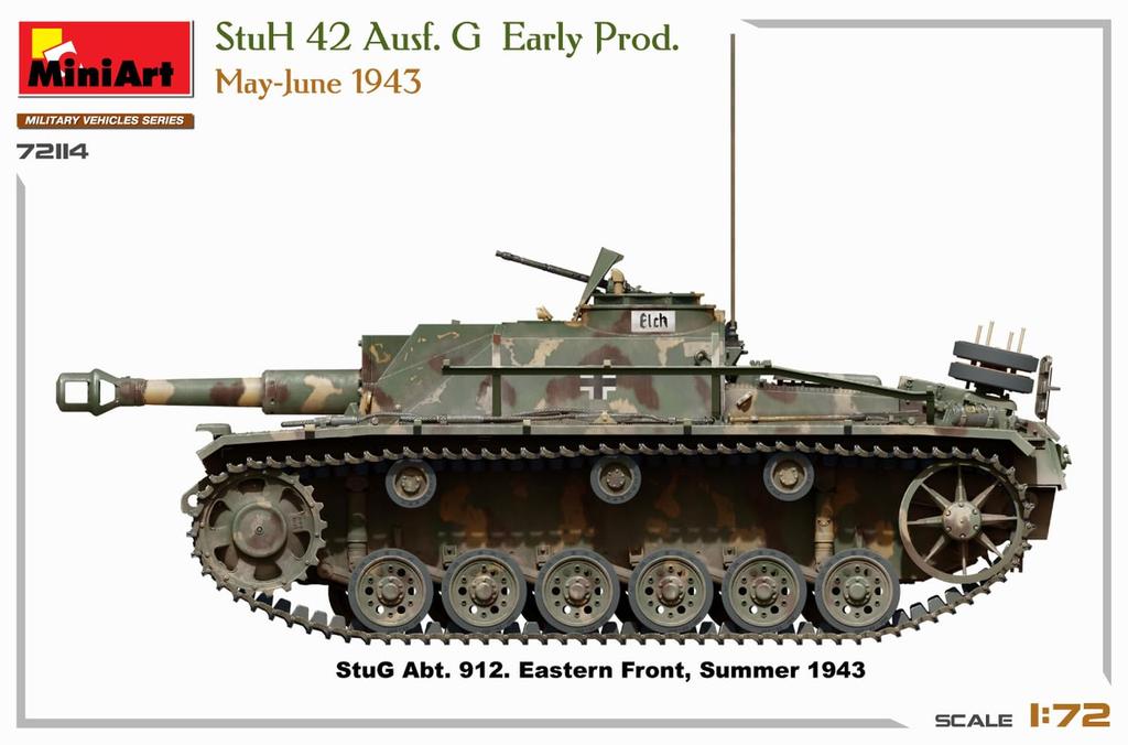 MiniArt Scale German Assault Howitzer 42 Early Model Plastic Model Kit MA72114 1/72 10.5cm Ausf.G