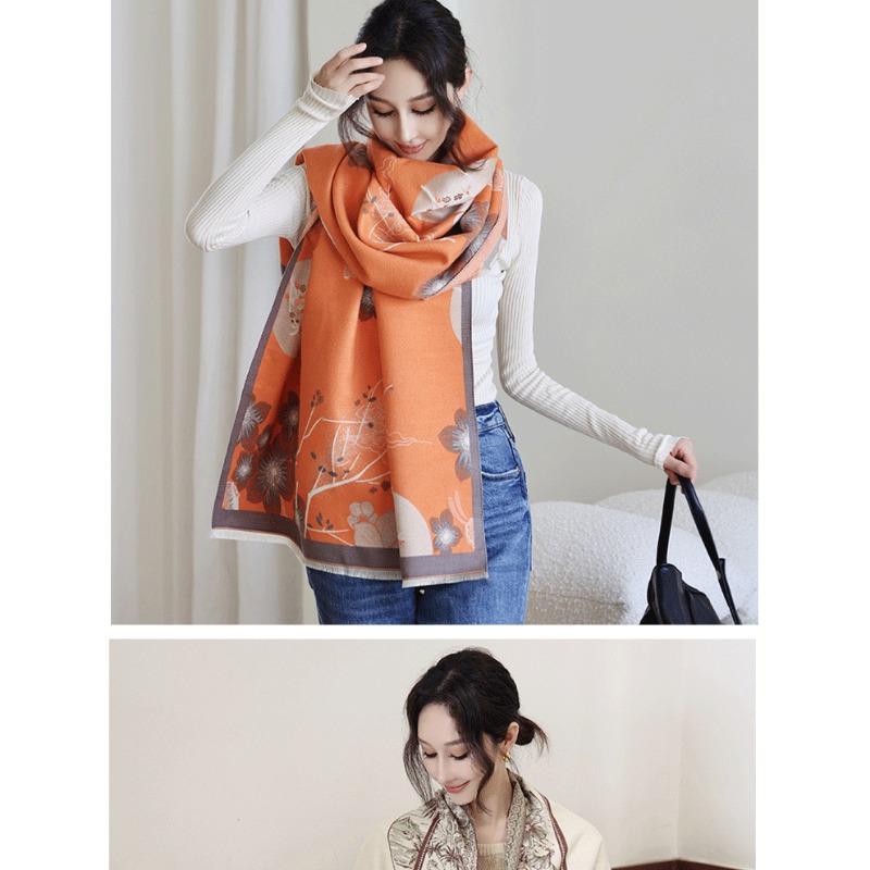 Women S Thick Warm Vintage Faux Cashmere Scarf Shawl Versatile All Season