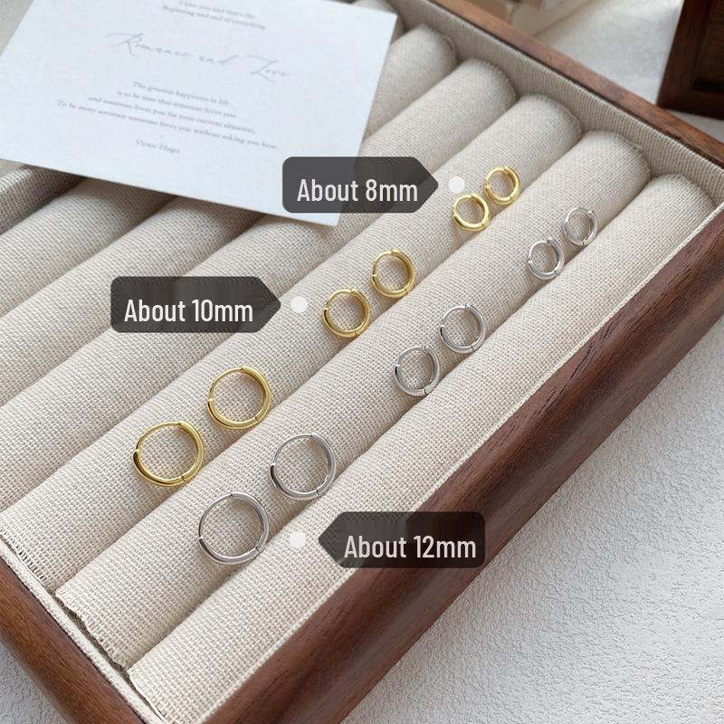 S999 Sterling Silver Minimalist Hoop Earrings for Women - Elegant, Fashionable, and Versatile Ear Jewelry. Sterling Silver