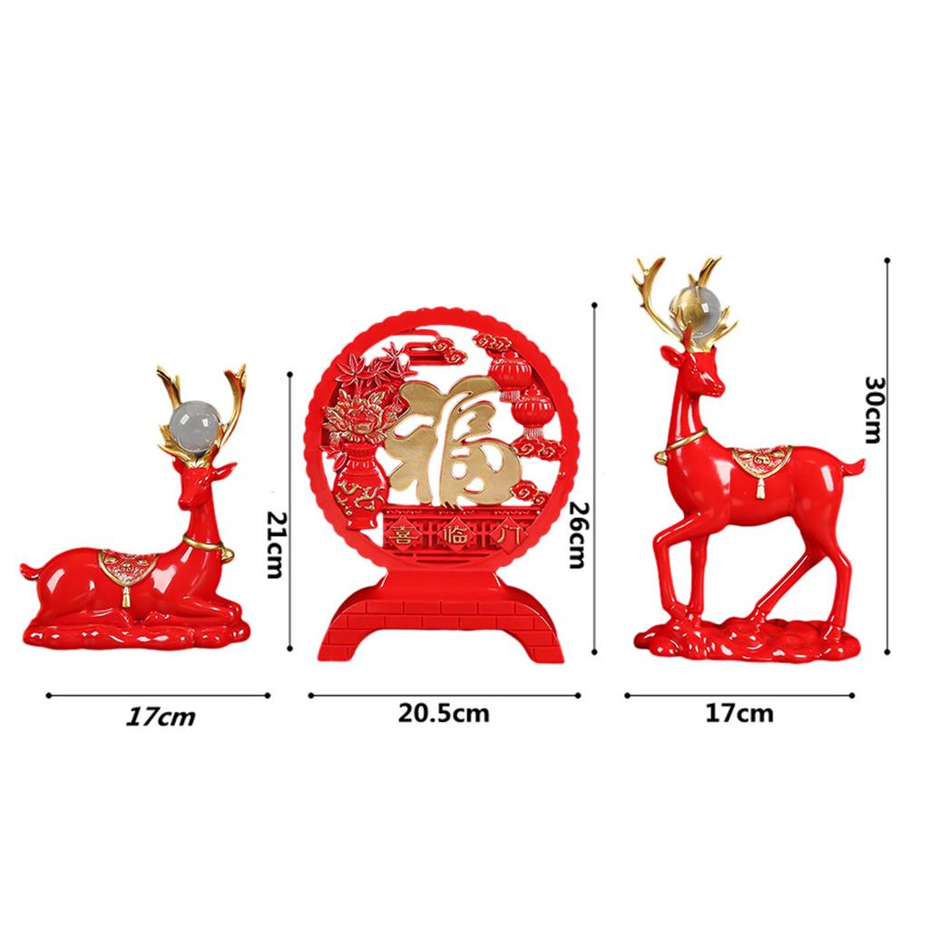 Deer Statues Reindeer Figurines Cabinet Desktop Centerpiece Animal Figure Elk Sculpture for