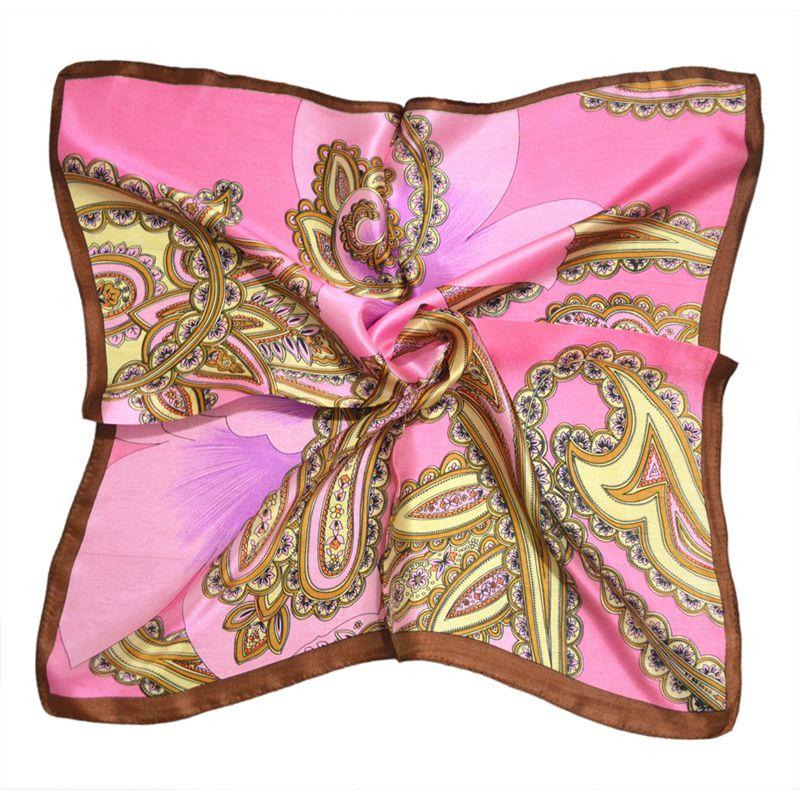 Tony&Candice 100% Silk Scarf Square Women 53*53CM  Scarves Ladies Ring&Wrap Oil Pattern Luxury Style  Soft Satin Neckerchief