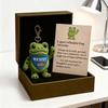 Frog Plush Keychain Soft Portable Eco-Friendly Reminder Toy with Inspiring Card Resist Change Message