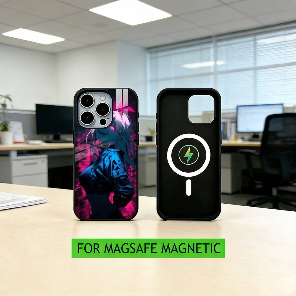 Chainsaw-w Man P-Power  Phone Case For iPhone17,16,15,14,13,12,11 Plus,Pro Magnetic For Magsafe Wireless Charging