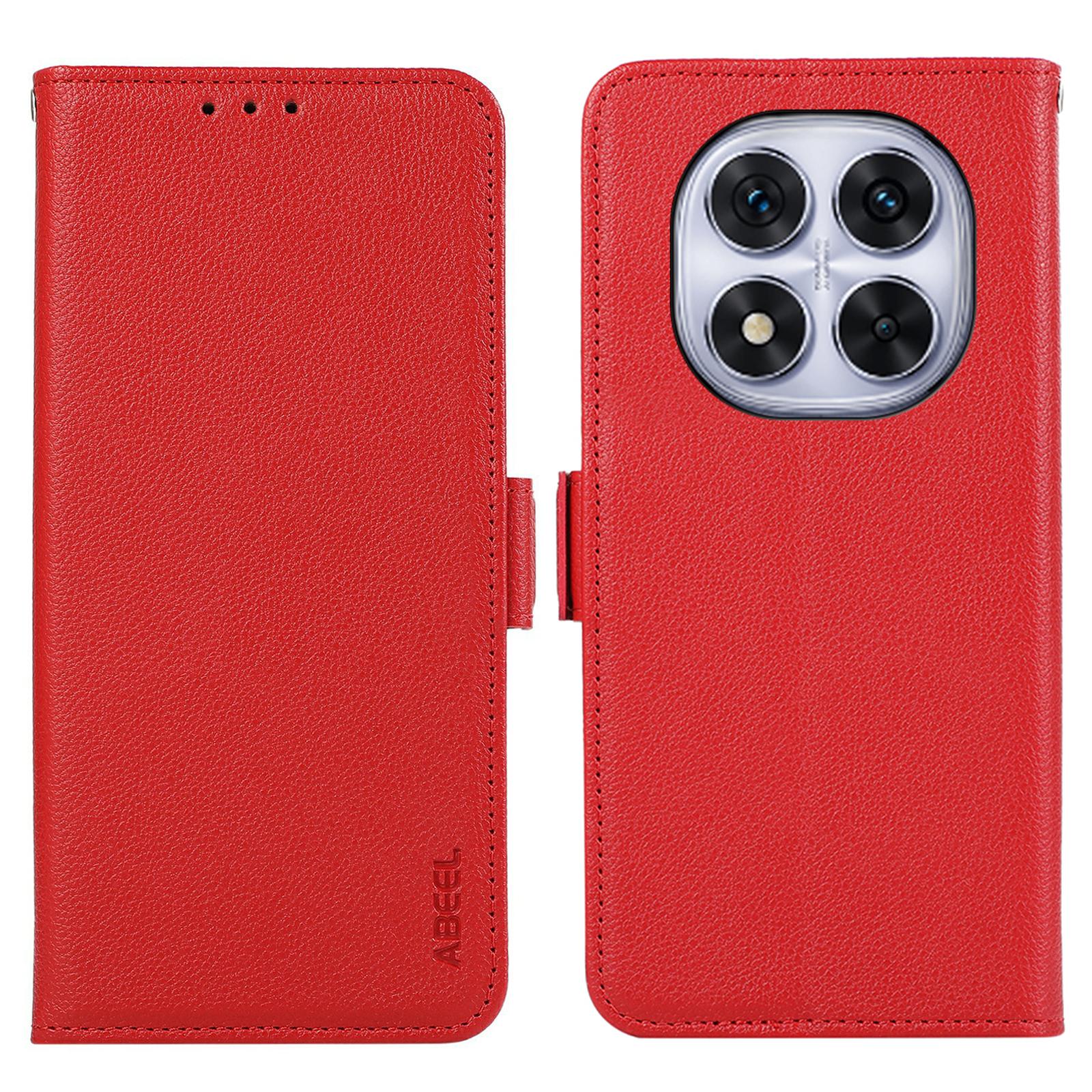 

For Xiaomi Redmi Note 14 Pro 4G Case Litchi Texture Leather RFID Blocking Phone Cover Red