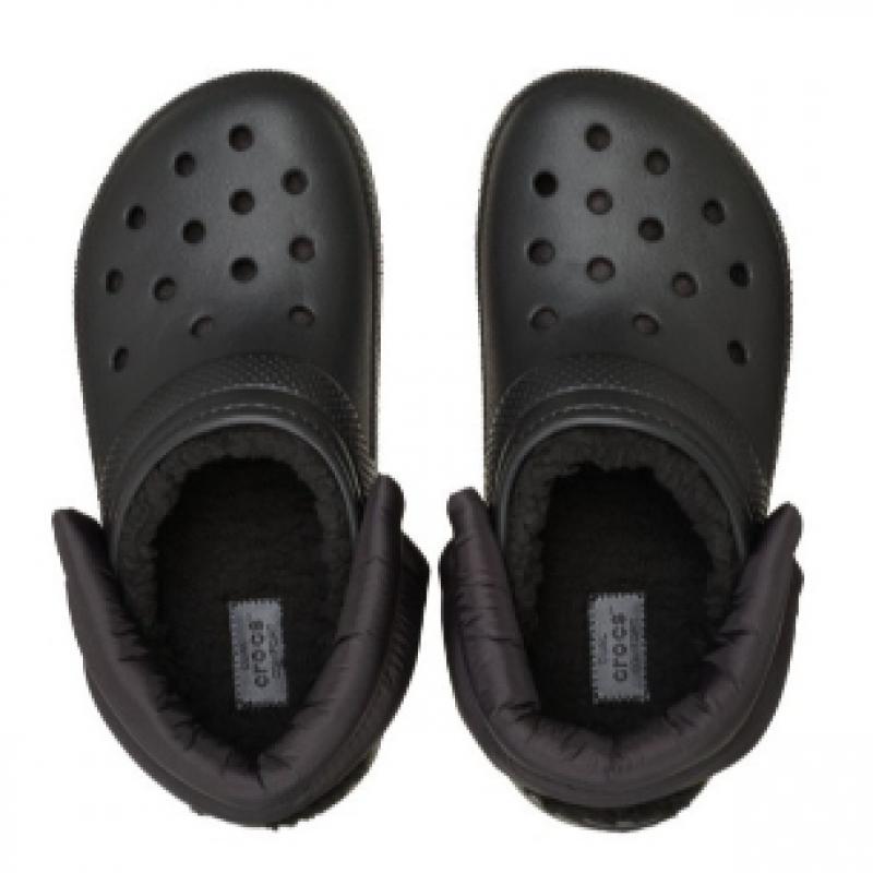 Crocs Classic Puff Strap Lined Clog Black 211979 001
