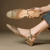 Fashion New Summer Sandals Women Shoes Square Toe Sandals for Women Fashion Hollow Out Handmade Sandals Shoes Low Heel Casual Shoes