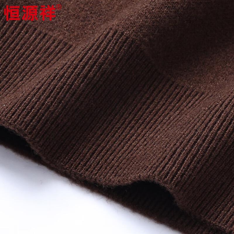 Hengyuanxiang Men's Thick 100% Pure Wool Mock Neck Thermal Sweater
