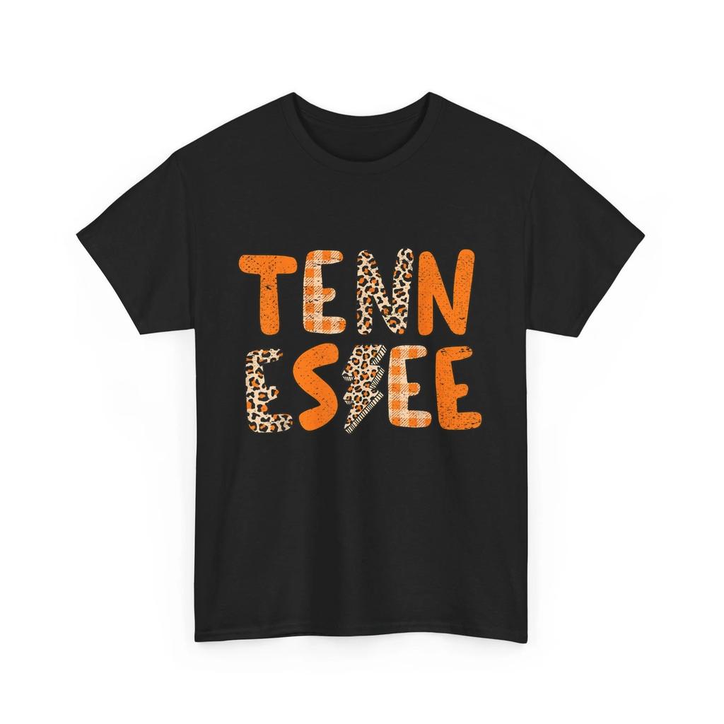Tennessee State Flag Orange Plaid Leopard TN T-Shirt, Tennessee Women Girls Gift