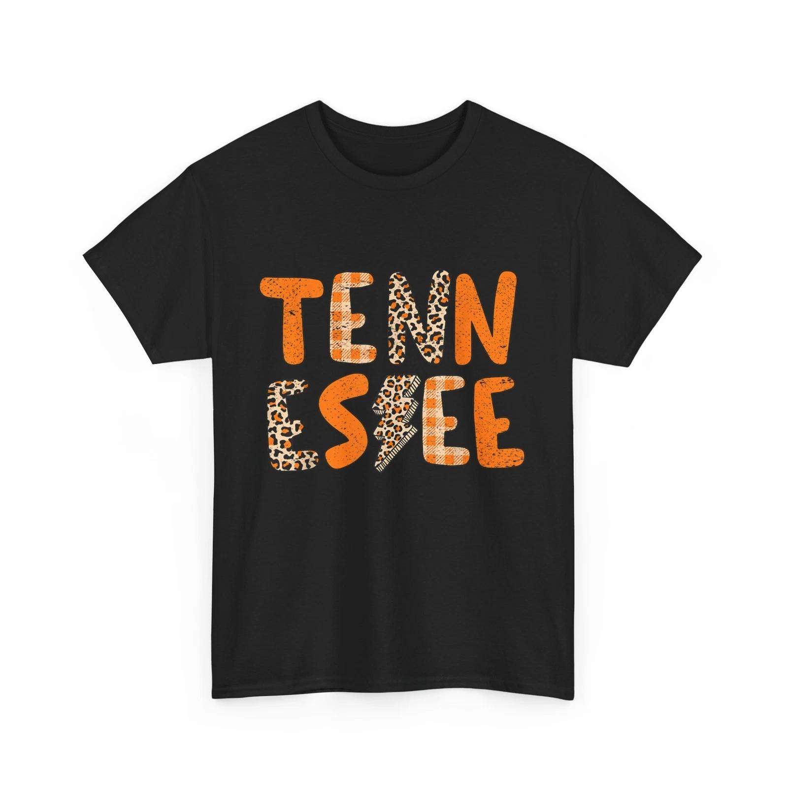 Tennessee State Flag Orange Plaid Leopard TN T-Shirt, Tennessee Women Girls Gift 2XL