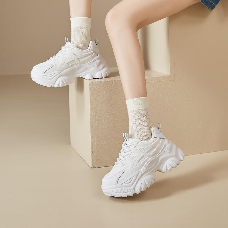 Augustine Leather Dad Shoes Women's 2025 New Autumn and Winter Platform White Casual Sports Small Running Shoes