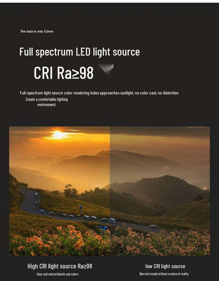 Ultra-Thin Surface-Mounted Magnetic Track Light Set for Living & Dining Rooms