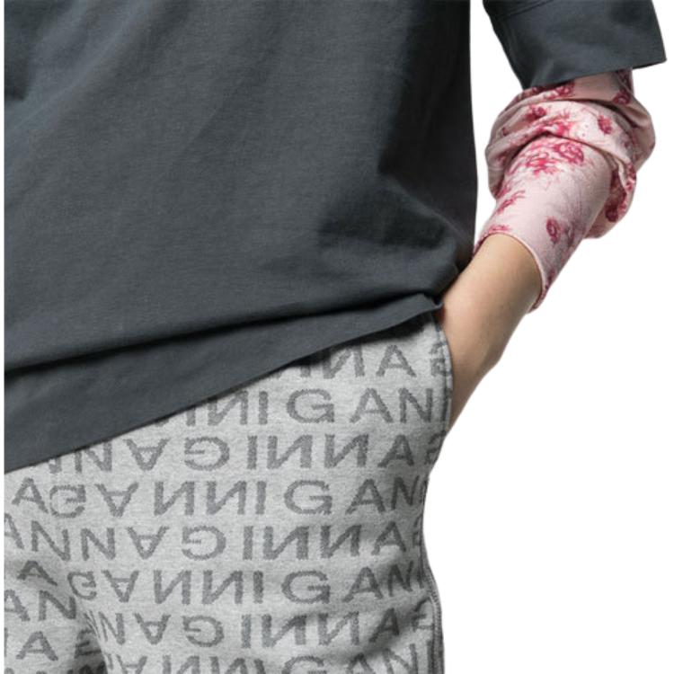 Ganni Ss21 Logo Jacquard Sports Trousers Women bottoms T2684-921