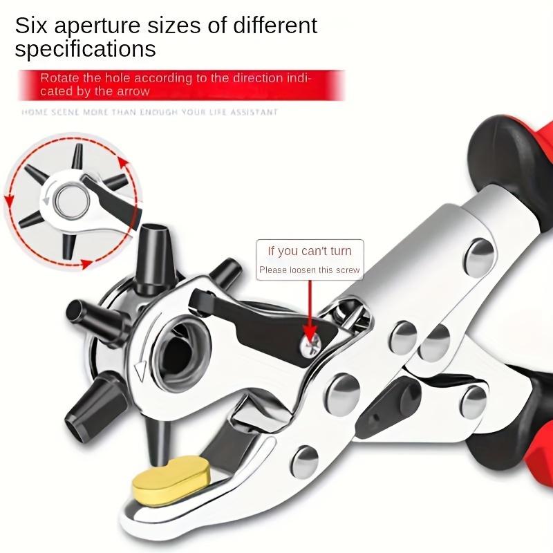 Leather Belt Hole Punch Plier Hole Eyelet Puncher Revolve Sewing Machine Bag Setter Tool Watchband Strap Household Leathercraft