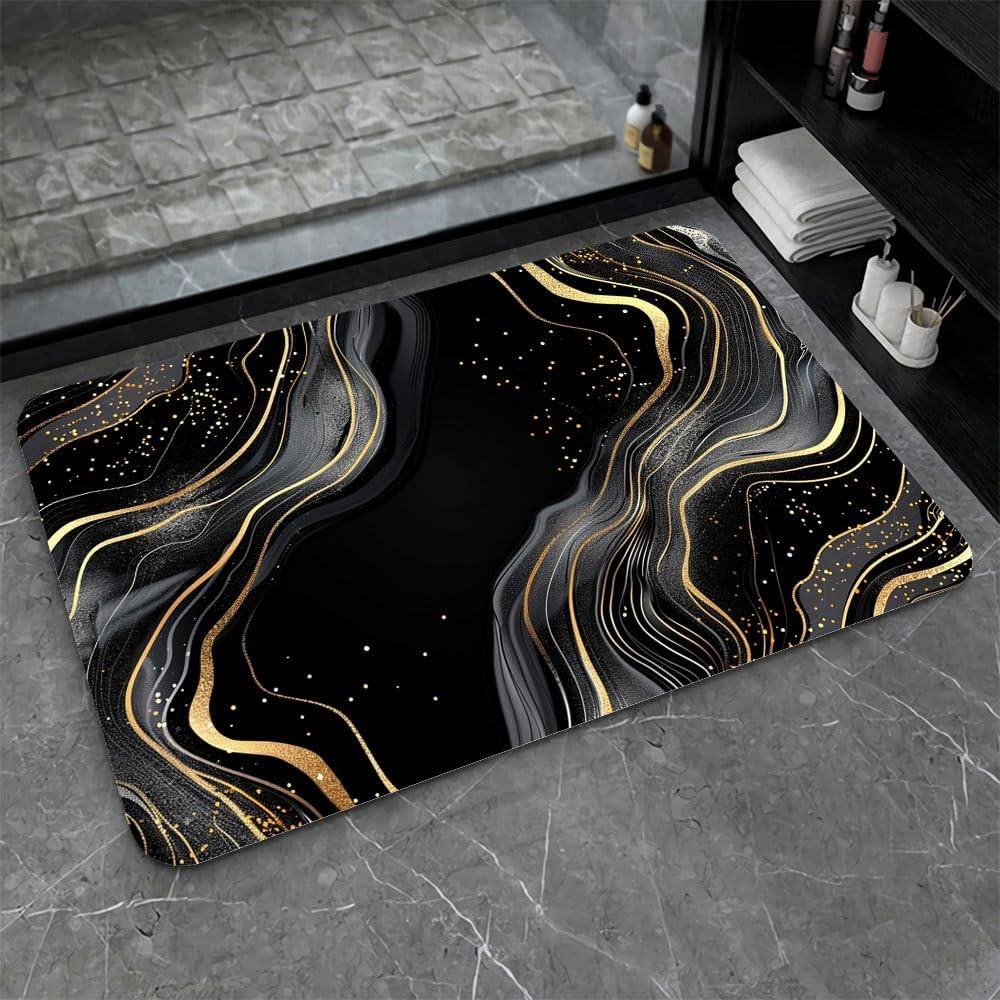 Modern Luxury Marble Patterns Art Door Mat Home Deocr Non-Slip Rectangular Rug Indoor Outdoor Carpet for Bedroom Entryway Living