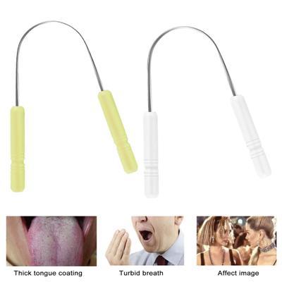 Yousheng 2Pcs Stainless Steel Tongue Scraper U-Shape Tongue Coating Cleaner Kids Adults Bad Breath Removal Portable Tongue Scrubber