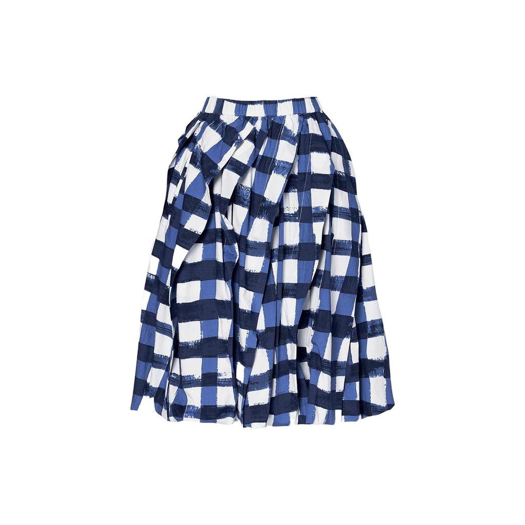 Uniqlo x MARNI Womens Balloon Shape Check Skirt (Asia Sizing) Blue Women Streetwear 451462-67