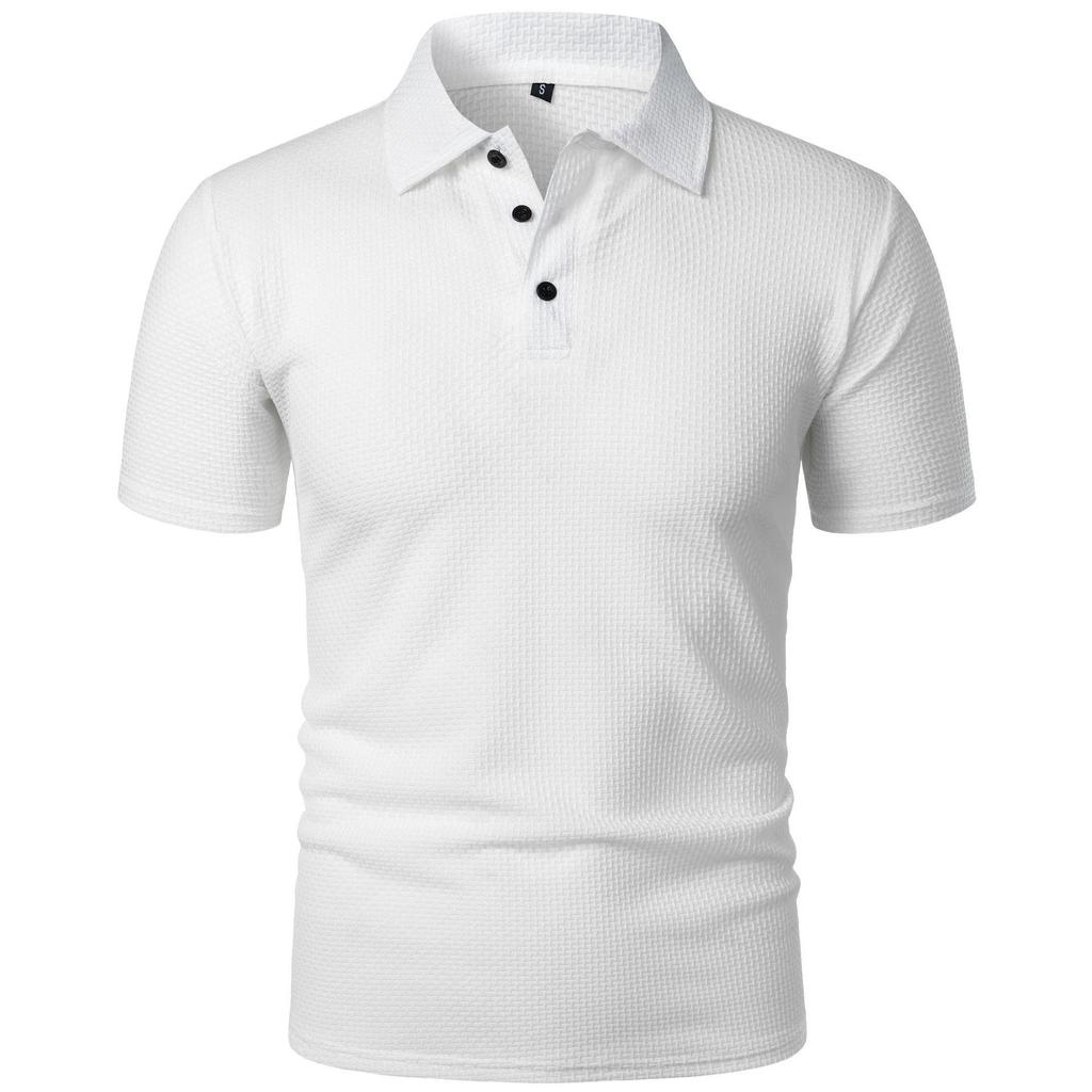 Golf Shirt Men Summer New Men's Lop-up Hollow Short-sleeved Polo Shirt Ice Silk Cool T-shirt Male