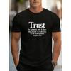 European Sizes Trust-themed Text Print, Simple and Inspiring Quote Design, Suitable for Daily and Home Wear, Street Trend Casual Versatile Top