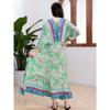Plus Size Boho Kaftan Dress, Women's Plus Maxi Cover Up Dress