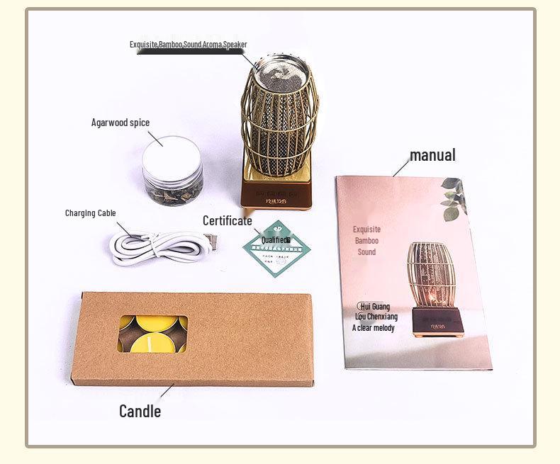 Exquisite Bamboo Bluetooth Aromatherapy Speaker with Incense Holder