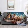Home Decoration Plush Throw Sofa Blanket Bedspread Bed Fluffy Soft Blankets Decor Plaid Modern Halloween Merry Christmas Winter