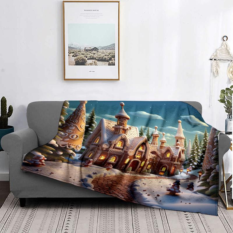 Home Decoration Plush Throw Sofa Blanket Bedspread Bed Fluffy Soft Blankets Decor Plaid Modern Halloween Merry Christmas Winter