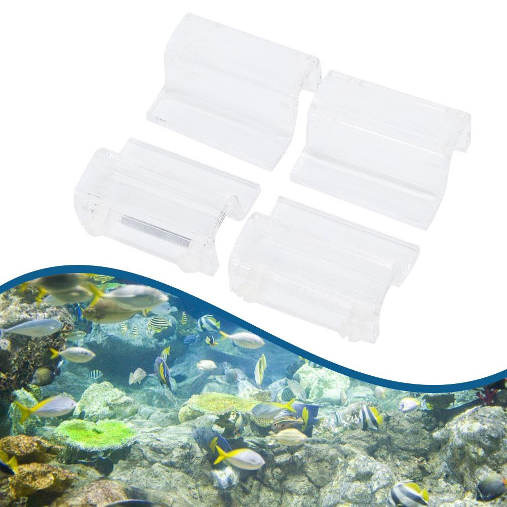 4Pcs Glass Cover Acrylic Clip Holder Support Clamp Accessory for Aquarium Fish Tank