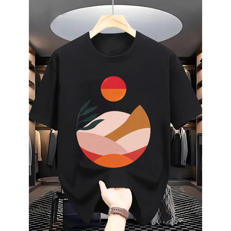 

Мужская летняя футболка с коротким рукавом, европейский размер, с принтом буквы «», повседневная, с круглым вырезом, дышащая, летняя одежда с коротким рукавом для жаркой погоды S чёрный