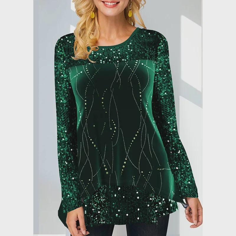 Wiosenno-jesienne damskie luźne topy z nadrukiem – moda europejska i amerykańska