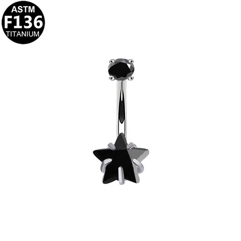 Full Titanium G23 Titanium Internally Threaded Butterfly Navel Ring with Marquise Zirconia, F136 Piercing Jewelry 14G (1.6*10mm)