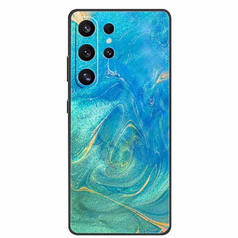 Phone Case For Samsung Galaxy S26 Ultra Colorful Painted Soft Silicone Bumper for Samsung S26 Ultra Case Marble Shockproof Cover