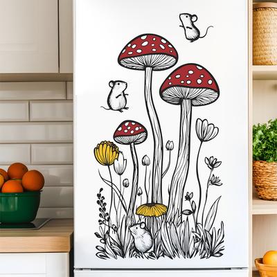 Kreative Skizze Pilz Maus Schlafzimmer Wohnzimmer Zuhause Wandhintergrund Verschönerung Dekoration Wandaufkleber