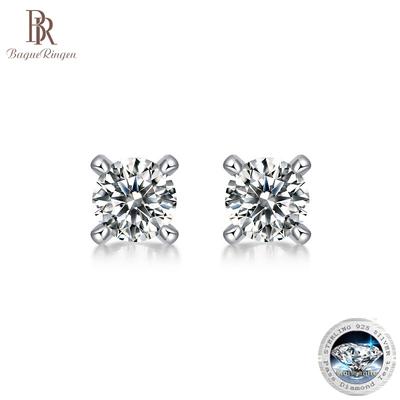 S925 Silber Inset 0,3 ct/0,5 ct/1 ct Moissanite Zeit Mark Ohrringe Einfache Vier-klauen Inset Neue Heißer verkauf Ohrringe